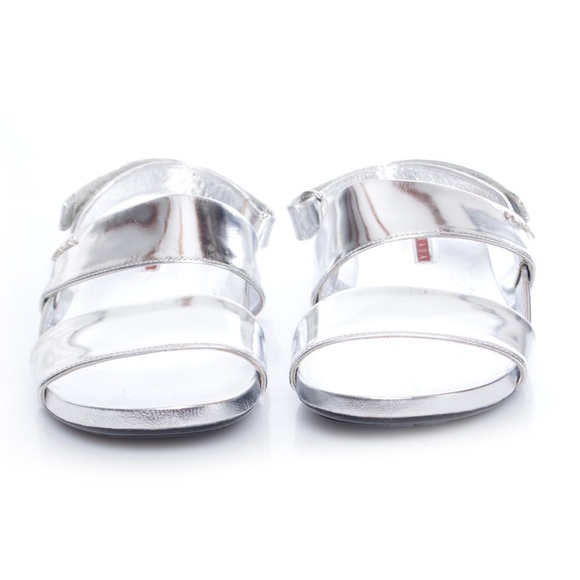 Prada Metallic double-band flat sandal Size 38.5 - Picture 3 of 13